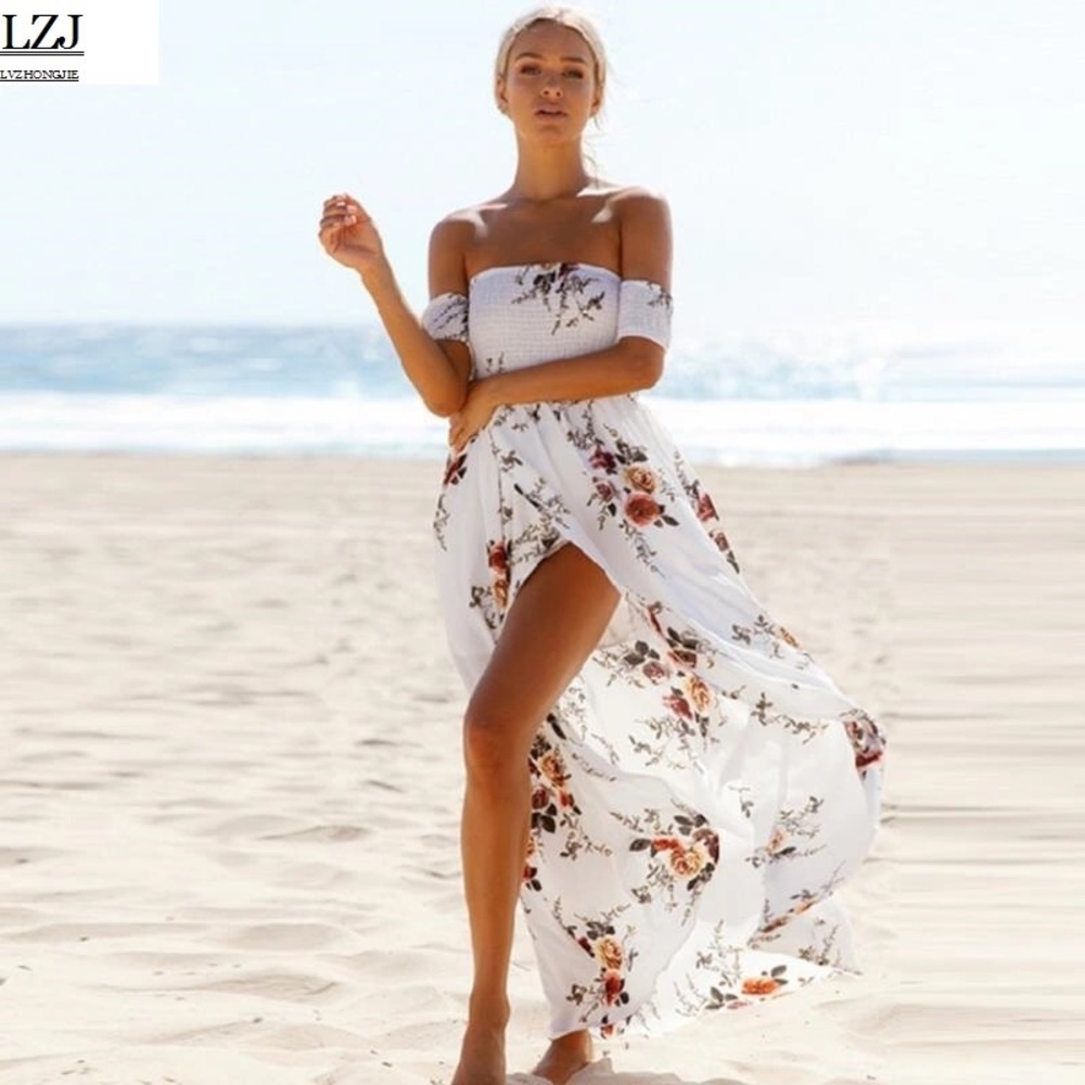 Stunning white floral dress with side sleeves
